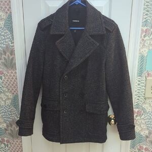 Express Men's Charcoal Peacoat